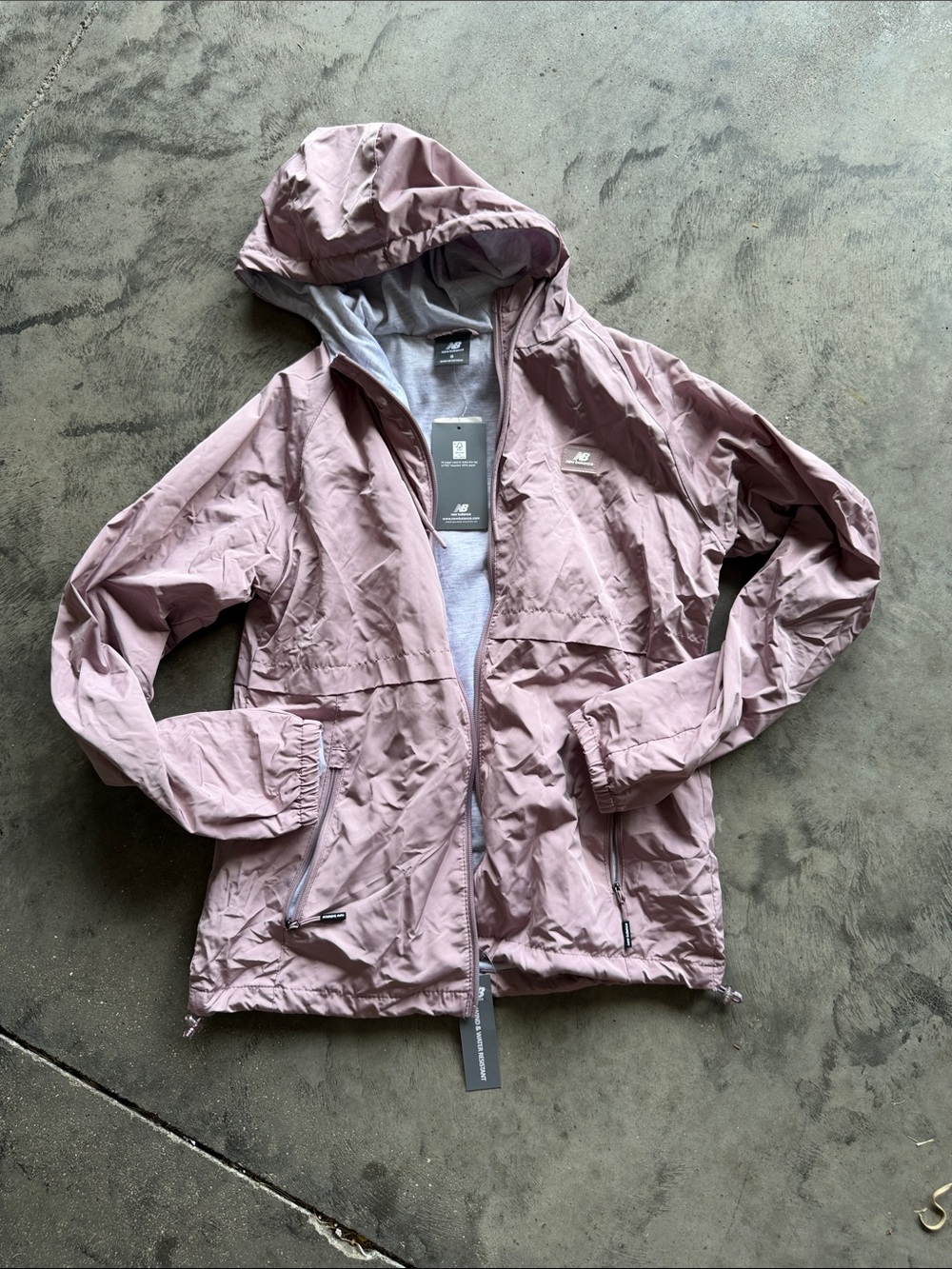New Balance Women's Hooded Windbreaker Jacket - Mauve Pink